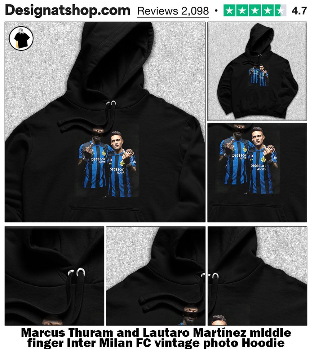 Marcus Thuram and Lautaro Martínez middle finger Inter Milan FC vintage photo shirt