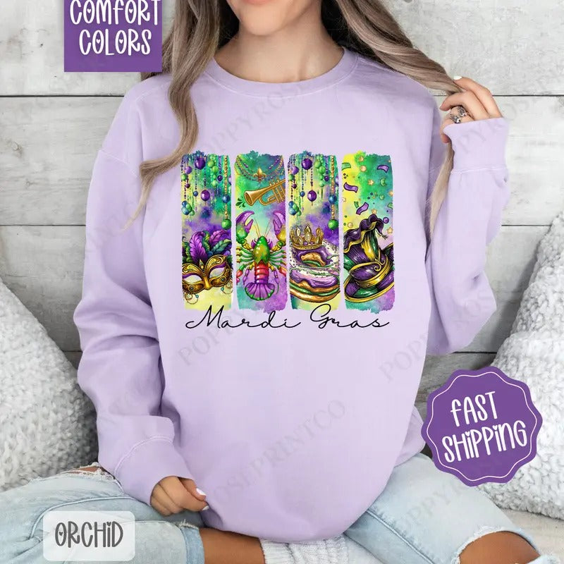 Mardi Gras Comfort Colors Fat Tuesday Louisiana Shirt Hoodie Sweatshirt