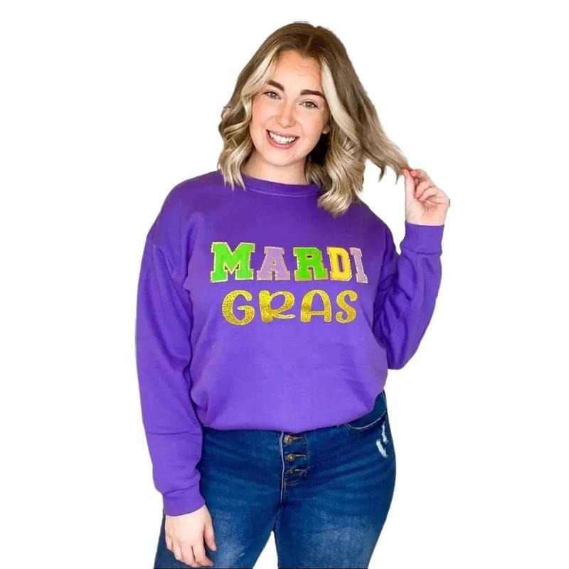 Mardi Gras Ideal Chenille Sweatshirt Shirt Hoodie | PrintMintTees.com