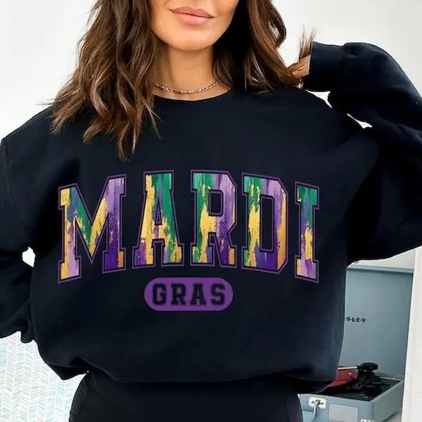 Mardi Gras sweatshirt-hoodie-tshirt, Fleur De Lis tshirt, Mardi Gras Varsity hoodie, Glitter, Mardi Gras Coquette...