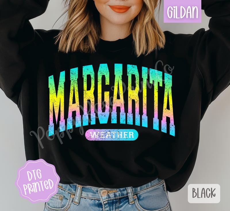 Margarita Weather Sweatshirt, Cute Summer Sweater, Girly Beach Crewneck Shirt Hoodie | PrintMintTees.com