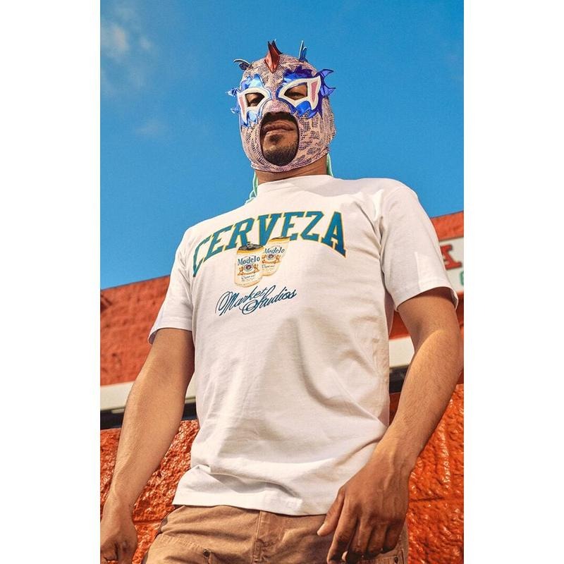 Market Men's x Modelo Cerveza T-Shirt - Multicolor Hoodie Sweatshirt | PrintMintTees.com