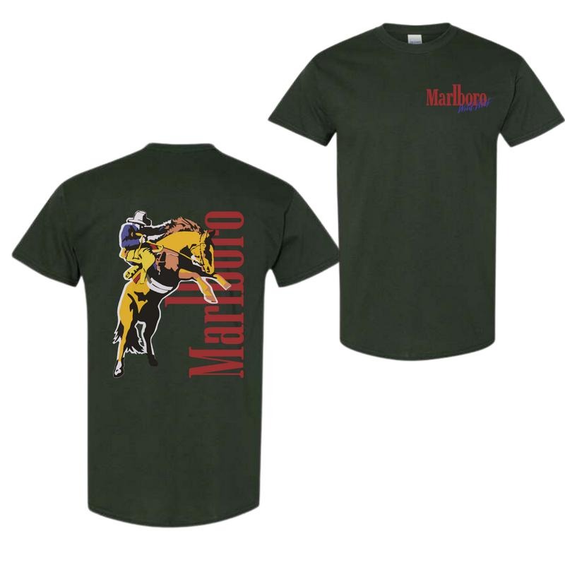 Marlboro 2 side printed T-shirt, Vintage Malboro shirt, trending shirt, summer tee, Full Color, Full Size Classic Cotton...