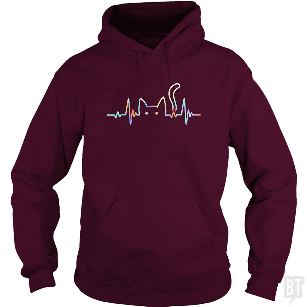 Heartbeat Cat Lover Hoodie