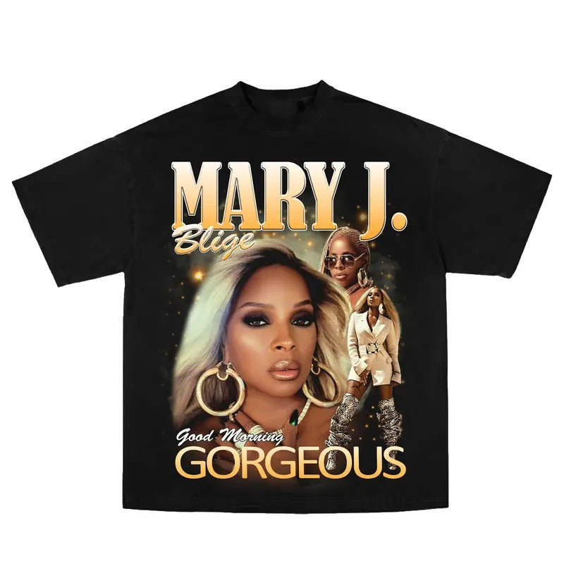 Mary J Blige Shirt Vintage Rapper Rap R&B 2025 Tour Shirt Y2K Streetwear Shirt Hoodie Sweatshirt