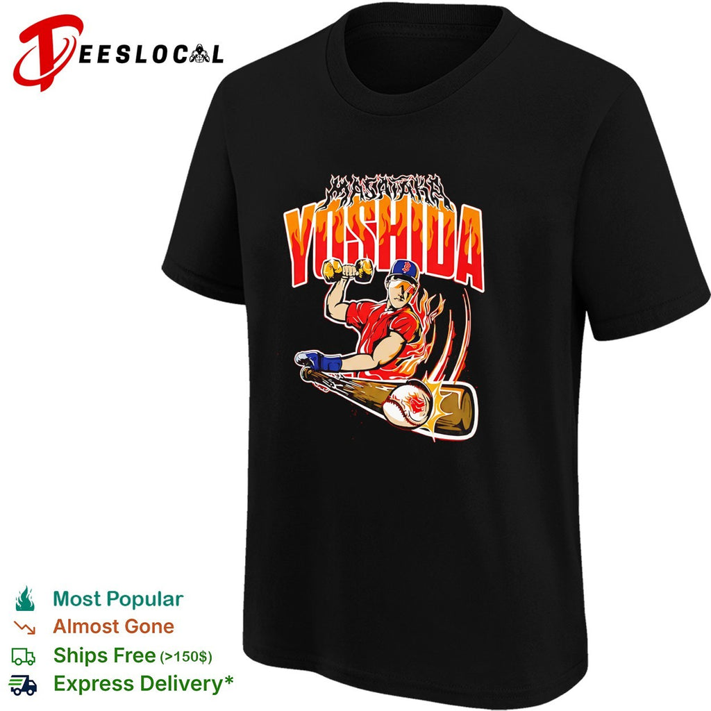 Masataka Yoshida Boston Red Sox holding gold dumbbell 2026 shirt