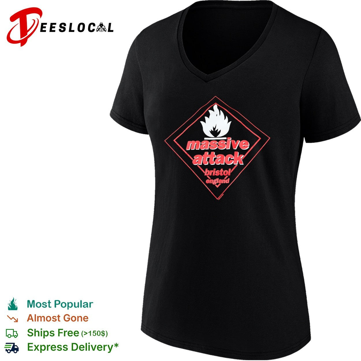 Massive Attack flame Bristol England shirt