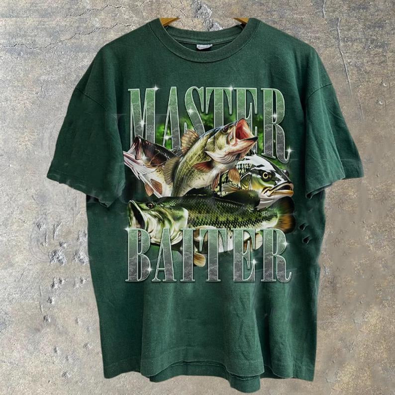 Master Baiter Retro Bass Fishing Shirt Funny Fisher Husband Shirt Bass Lovers Dad Fish Lovers T-Shirts, Hoodie, Sweatshirt