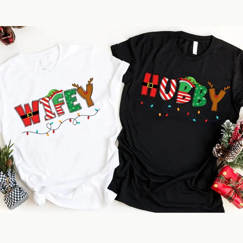 Matching Christmas Wife and Husband T-shirt, Christmas Couples Shirt, Couple Matching Tee, Family Chrismtas Shirt, Xmas...
