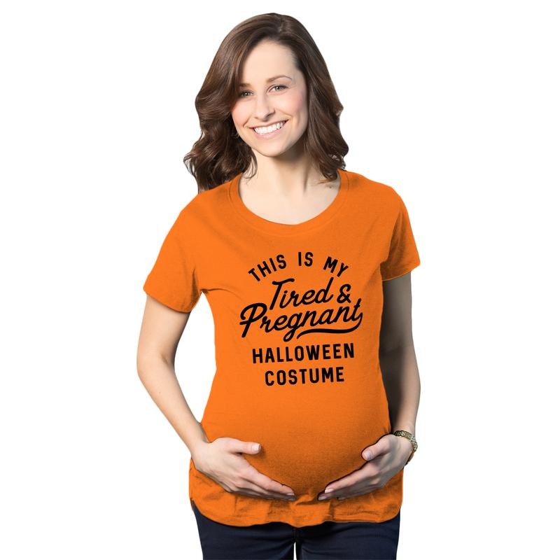 Maternity This Is My Tired and Pregnant Halloween Costume T Shirt Funny Graphic Maternity Tee Cute Pregnancy Tees With...