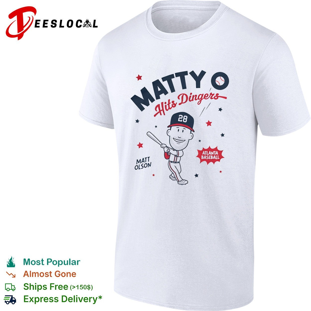 Matt Olson Atlanta Braves Baseball Matty O Hits Dingers MLB Player shirt