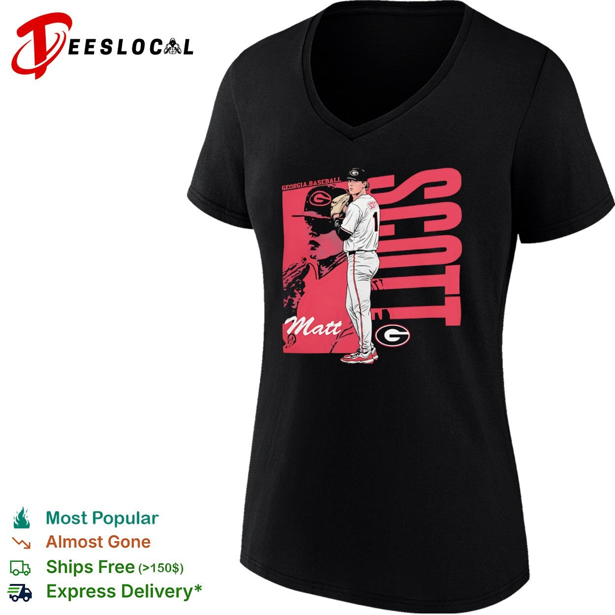 Matt Scott Georgia Bulldogs baseball player graphic shirt
