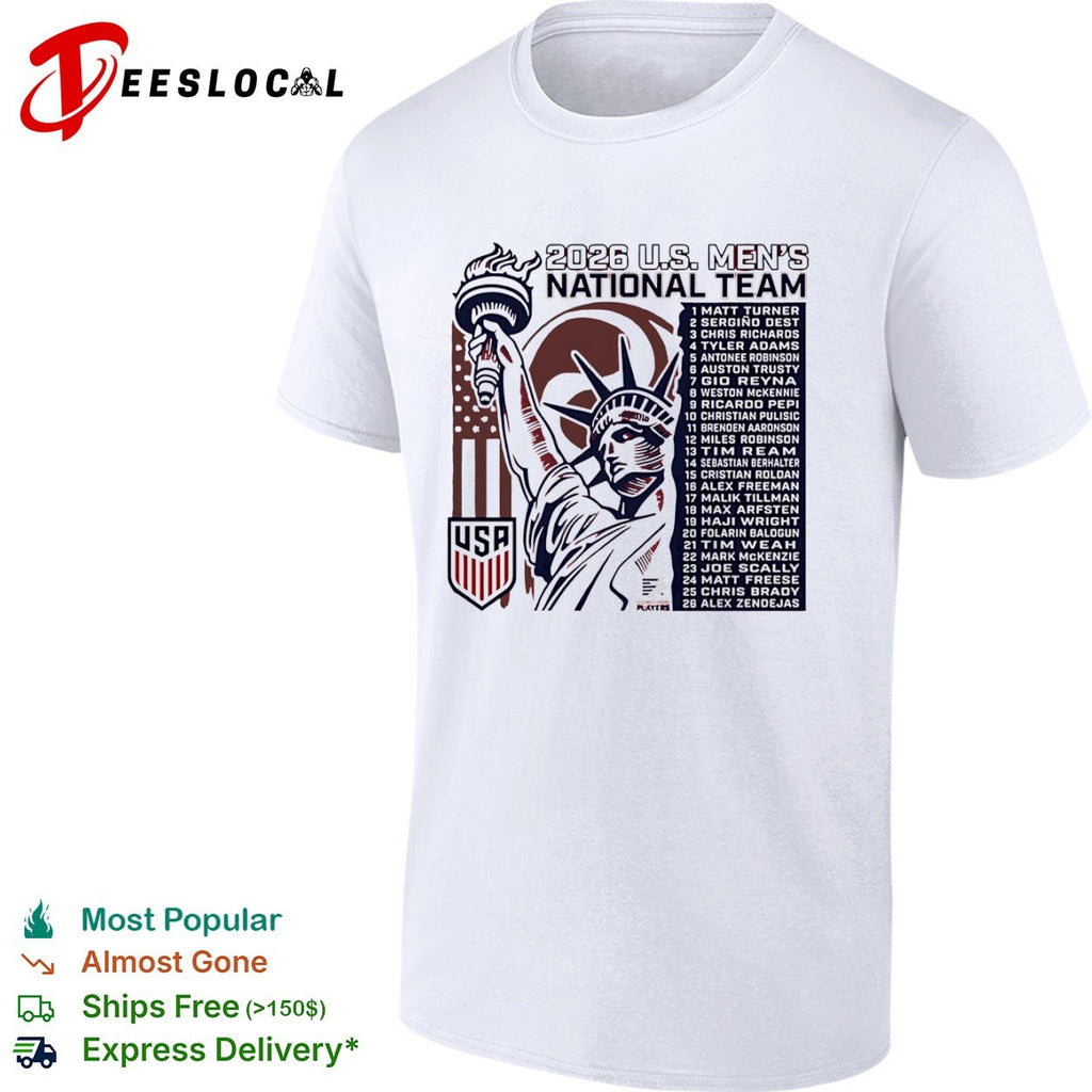 Matt Turner Sergino Dest Christian Pulisic 2026 US National Team Roster Soccer Shirt