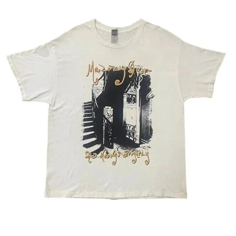 Mazzy Star White Short Sleeve T-shirt Unisex Cotton SHIRT Streetwear Hoodie Sweatshirt | PrintMintTees.com