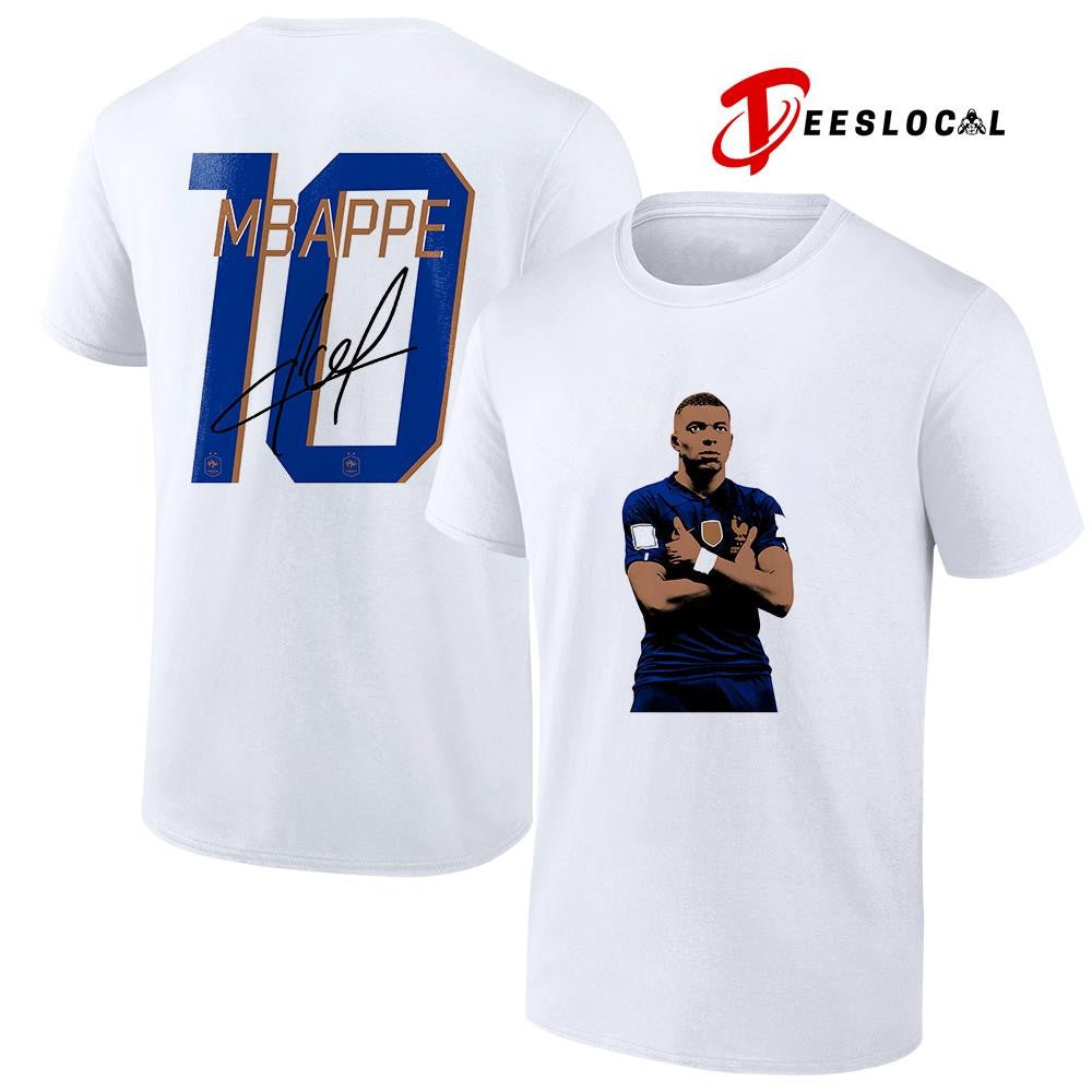 Mbappe World Cup name and number signature shirt