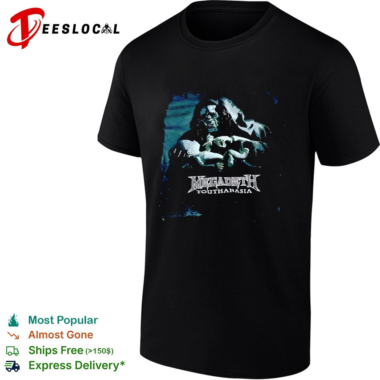 Megadeth Youthanasia Vic Rattlehead with infant band shirt