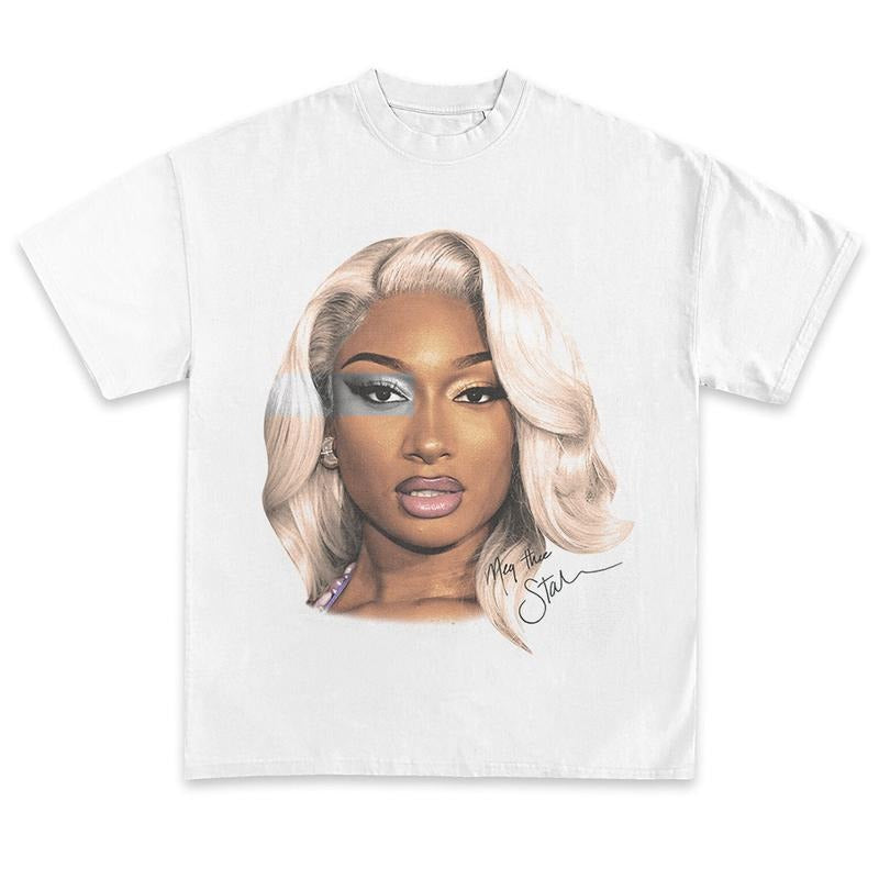 Megan Stallion T-Shirt Vintage Rapper Graphic Tee Shirt Rap Hip Hop Shirt for Men Women Streetwear Hoodie Sweatshirt