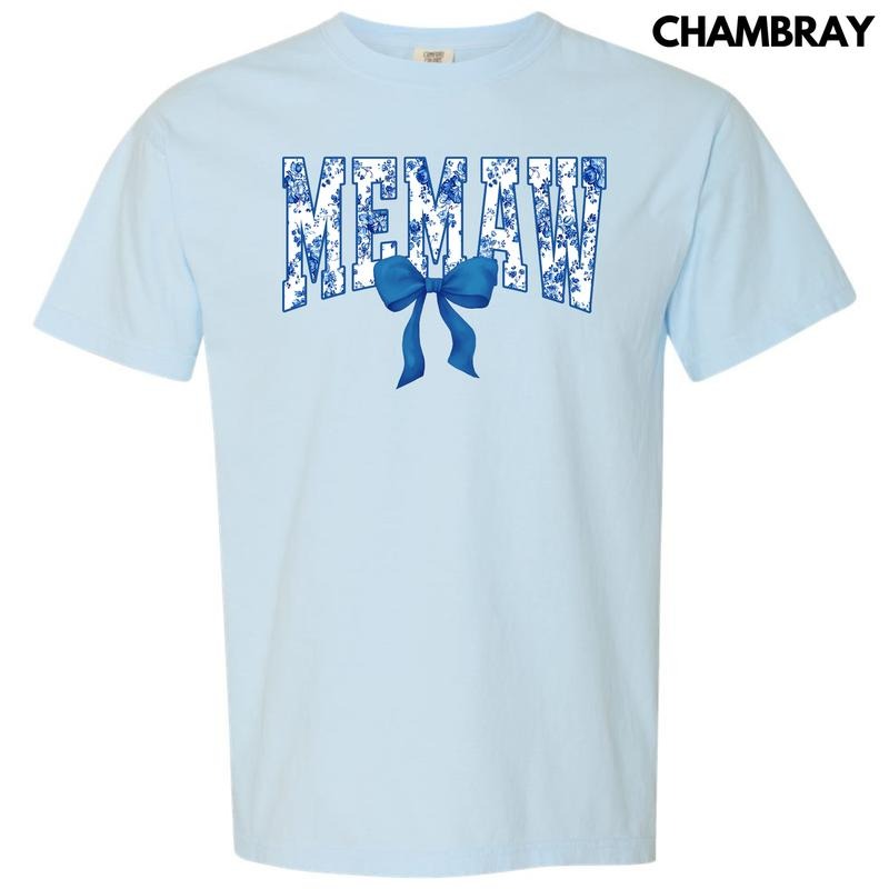 Memaw Blue Florals Comfort Colors T-Shirt 'NLB' Hoodie, Sweatshirt | PrintMintTees.com