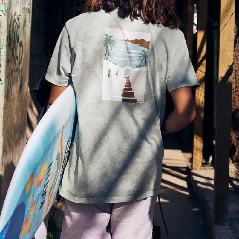 Men Beach Art Back Print T-Shirt Menswear Top Tshirt Streetwear Hoodie Sweatshirt | PrintMintTees.com