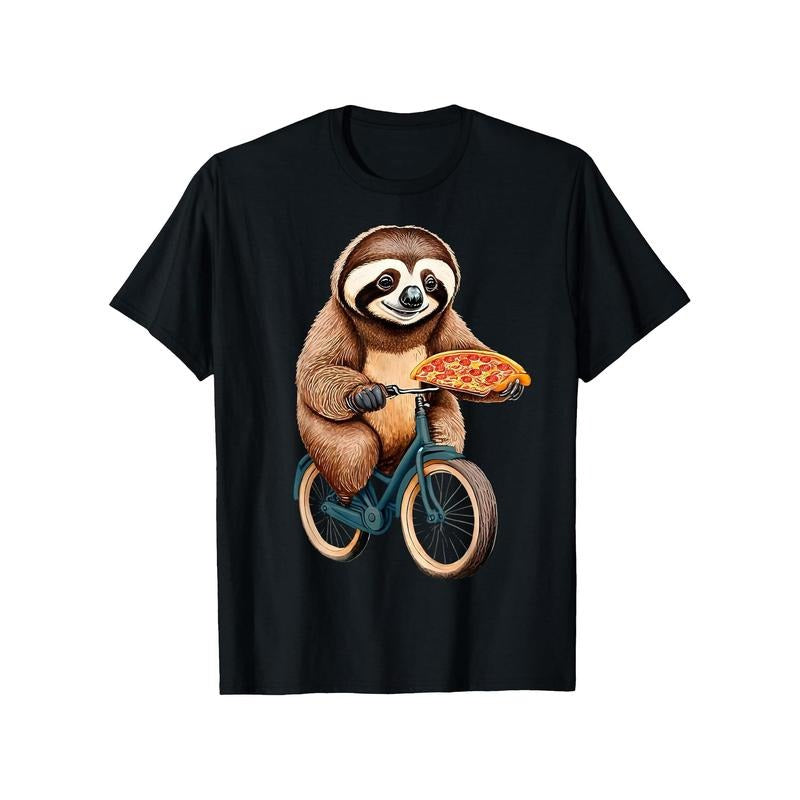 Men'S 100% Cotton Knit Fabric Casual T-Shirt with Crew Neck and Slight Stretch, Summer-Ready Short-Sleeve Tee with Sloth...