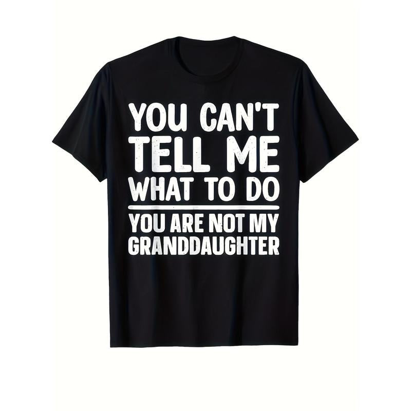 Men'S Cotton T-Shirt with Fun Grandpa Quote, Crew Neck, Regular Fit, Medium Stretch, High-Quality Knit Fabric, Summer...