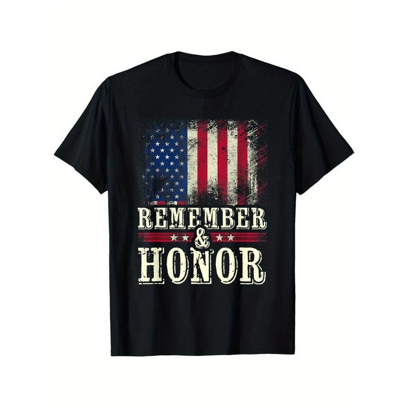 Men Women Memorial Day Remember & Honor USA Flag - Men, Women, Boys Girls T-Shirt Military Spouse Day T-shirt 100% Pure...