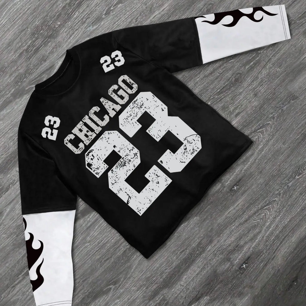2 1 Colorblock Letter & Number Print Long Sleeve Regular Fit Casual Street Round Neck Daily Top All Seasons T-Shirts, Hoodie, Sweatshirt