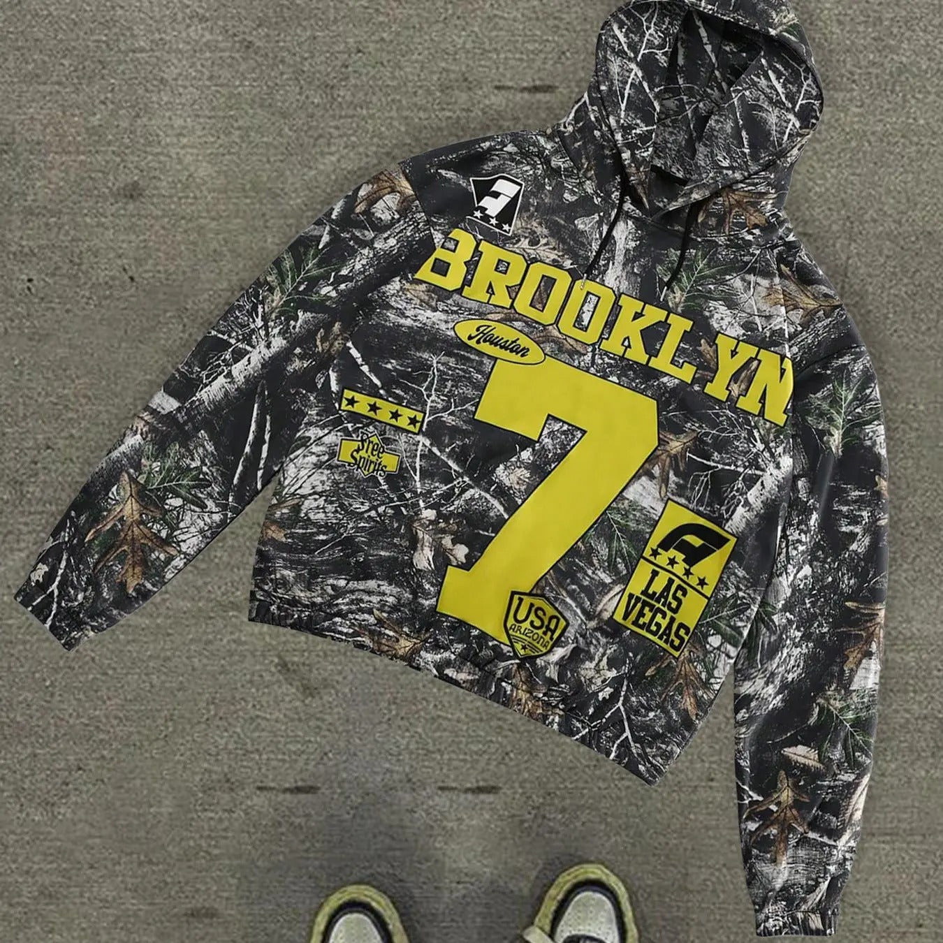 Men's All Over Print Drop Shoulder Hoodie, Fashion Casual Regular Fit Letter & Number Print Drawstring Hooded Sweatshirt...