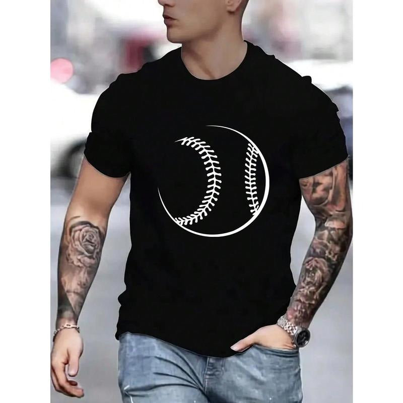 Men's Baseball Printed Round Neck Short Sleeve T-Shirt Made in USA Hoodie Sweatshirt | PrintMintTees.com