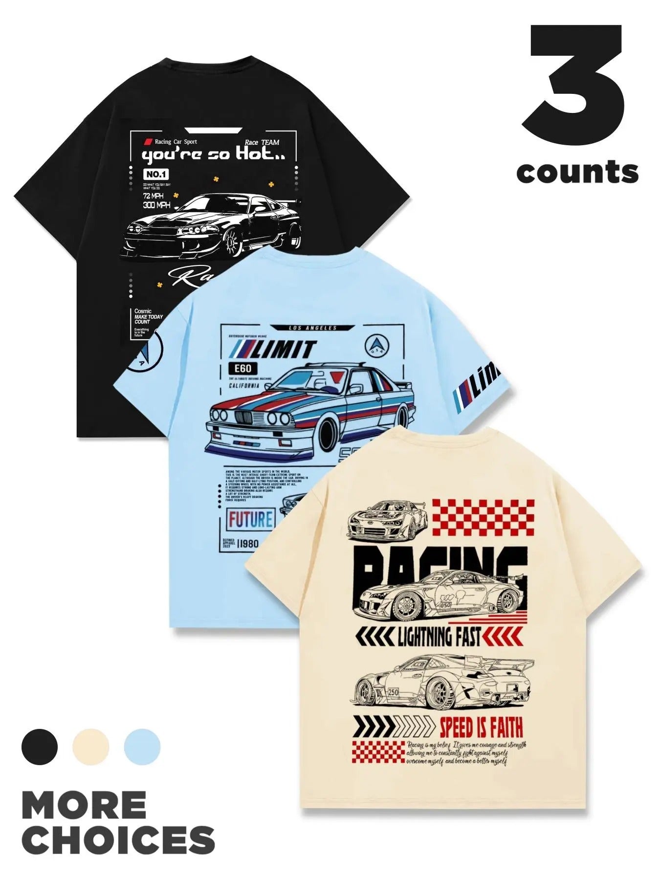 Men's Car & Letter Print Short Sleeve Tee, Regular Fit Casual Street Round Neck T-shirt for Summer, Men's Top for Daily...