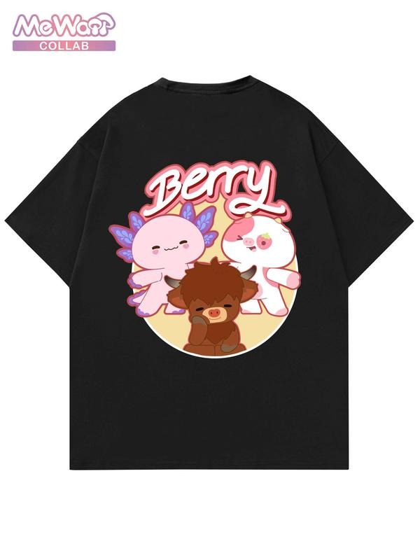 Men's Cartoon Bear Print Round Neck Tee, Regular Fit Casual Short Sleeve T-shirt, Men's Summer Top for Daily Wear,...