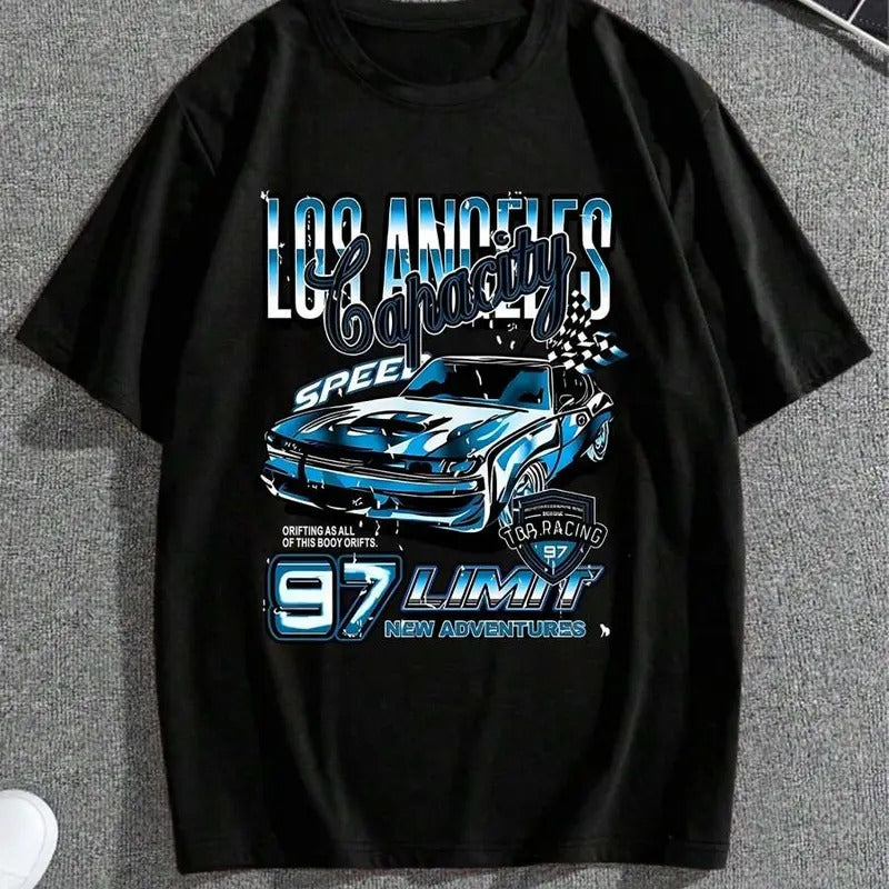 Men's Cartoon Car Graphic Print Round Neck Tee, Streetwear, Men Summer Top T-shirt Hoodie Sweatshirt | PrintMintTees.com