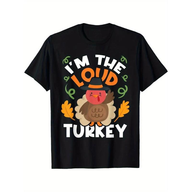 Men's Casual Short Sleeve "I'm Loud Turkey" Cotton T-Shirt