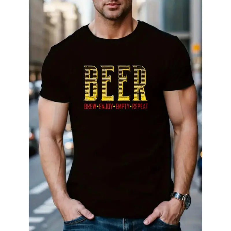 Men's Casual Short Sleeve T-Shirt - Summer Outdoor Relaxation Top MADE IN USA Hoodie Sweatshirt | PrintMintTees.com