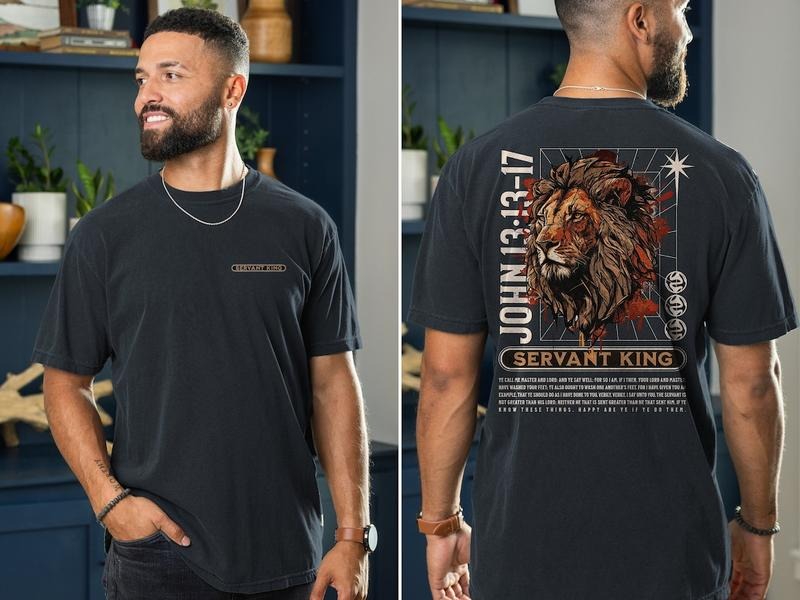 Men's Christian Shirts   Servant King Bible Verse Shirt Cotton Menswear Hoodie Sweatshirt | PrintMintTees.com