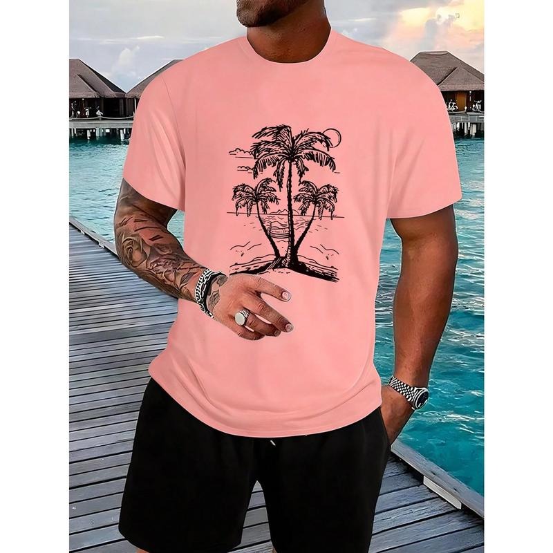 Men's Coconut Tree Printed T-Shirt Made in USA Hoodie Sweatshirt | PrintMintTees.com