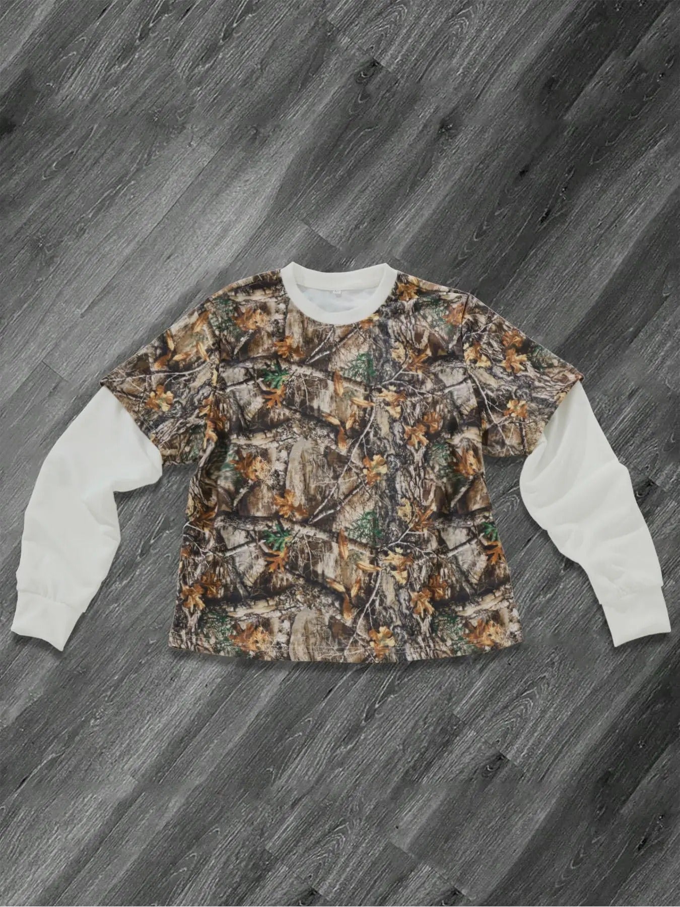 Men's Colorblock Leaf Print 2 in 1 Sweatshirt, Regular Fit Casual Long Sleeve Round Neck Pullover for Spring & Fall,...