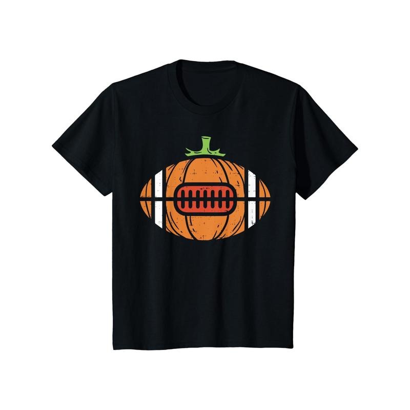 Men's Cotton Football Pumpkin Graphic Tee - Casual Short Sleeve Crew Neck T-Shirt for Sports & Casual Attire made in usa...