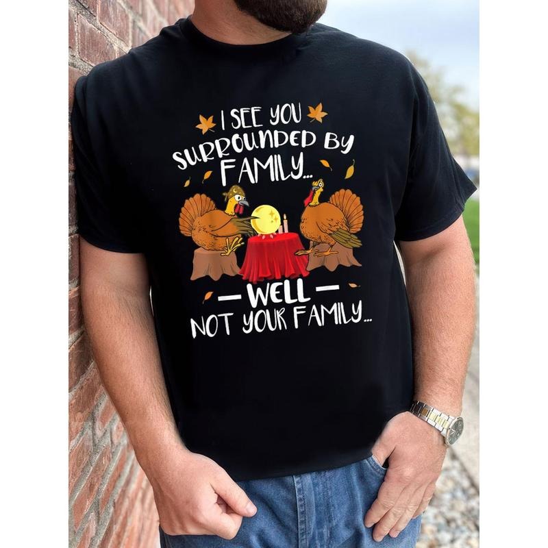 Men's Fun Turkey Thanksgiving Cotton Printed T-shirt made in usa Hoodie Sweatshirt | PrintMintTees.com