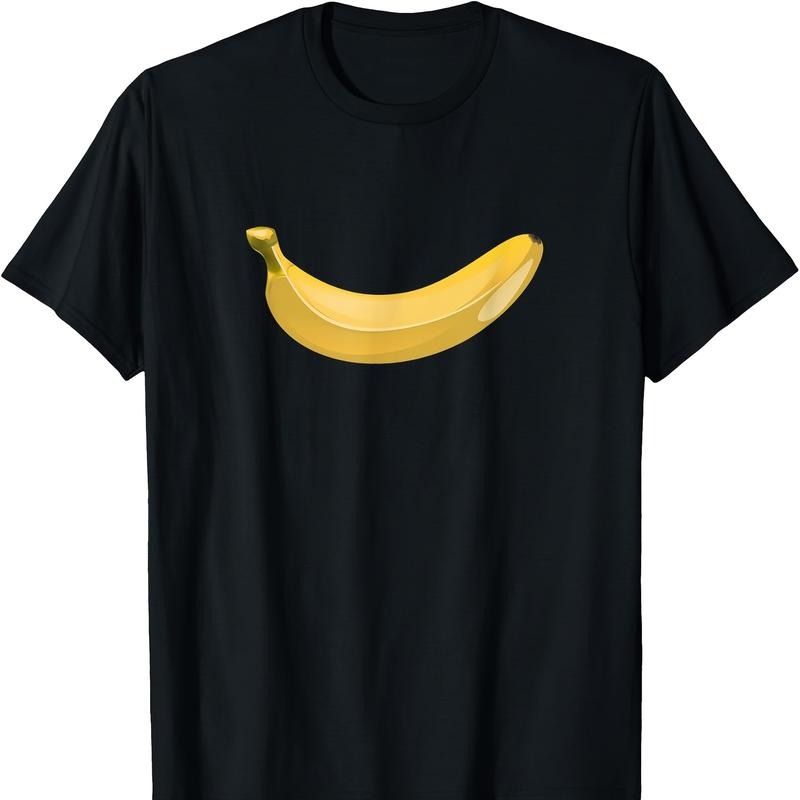 Men's Funny Banana Print Cotton T-Shirt