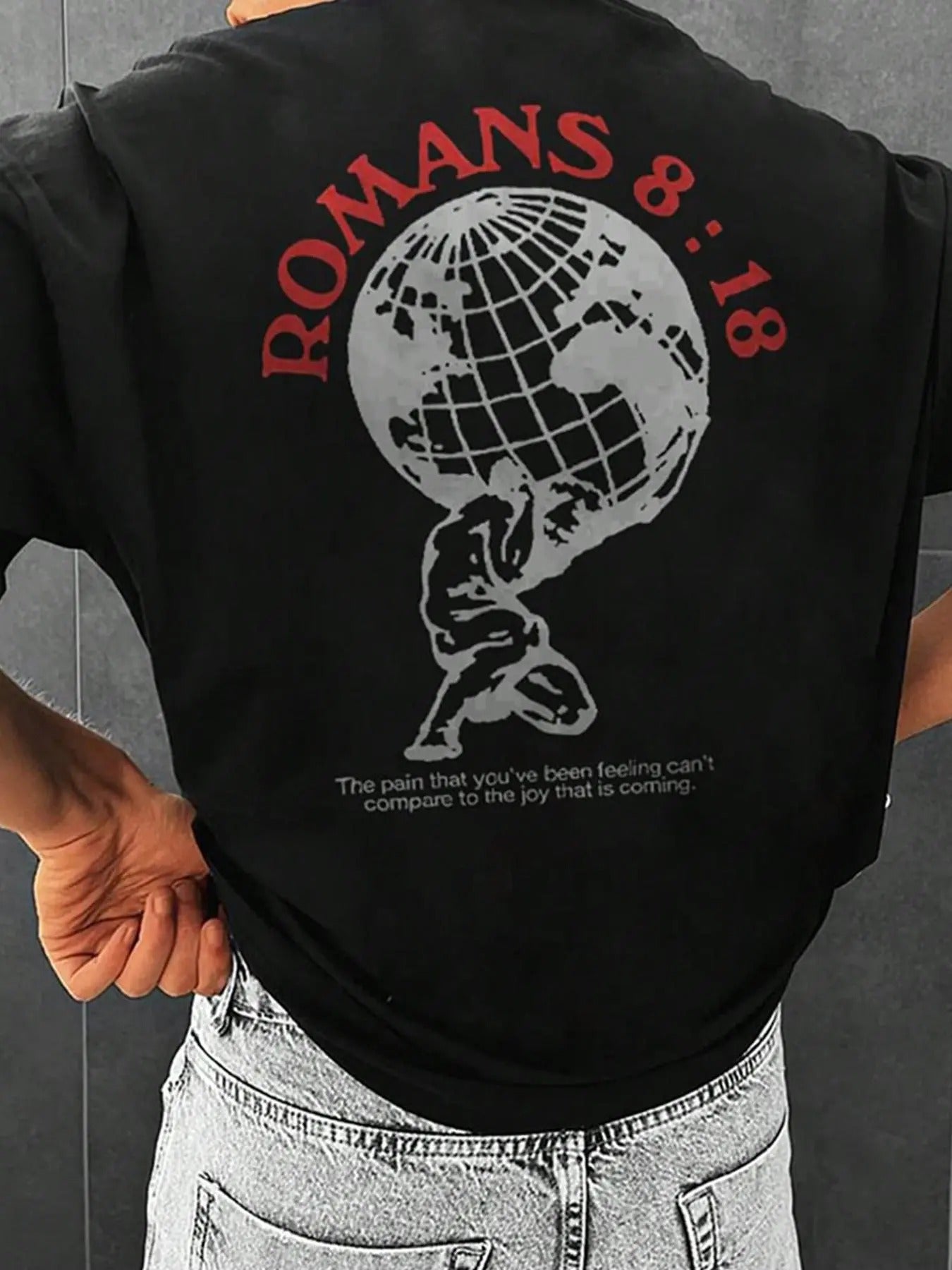 Men's Letter & Earth Print Drop Shoulder Tee, Casual Comfy Regular Fit Round Neck T-Shirt for Summer, Fashion Men's Top...