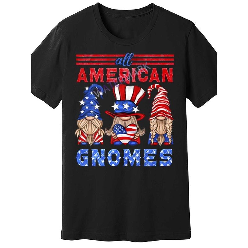 Men's Patriotic 4th of July Funny Gnome Design T-Shirt
