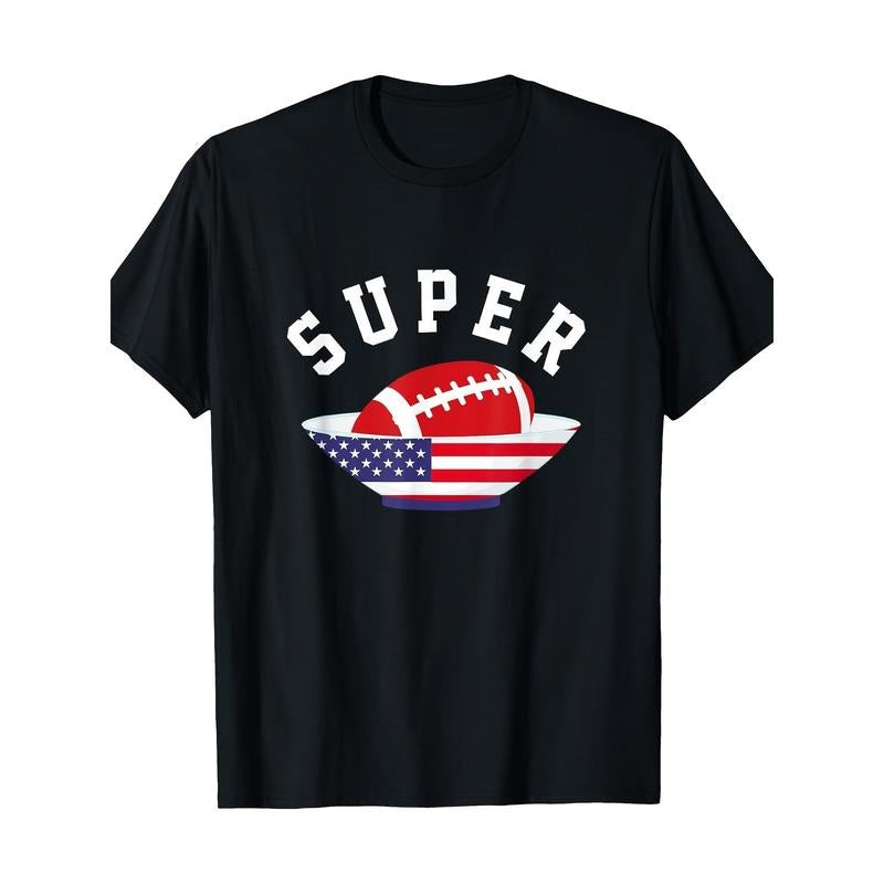 Men's Premium Cotton T-Shirt with American Football Print - Casual Round Neck, All-Season Wear made in usa Hoodie Sweatshirt