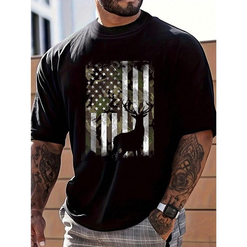 Men's Printed Round Neck Short Sleeve T-Shirt Made in USA Hoodie Sweatshirt | PrintMintTees.com