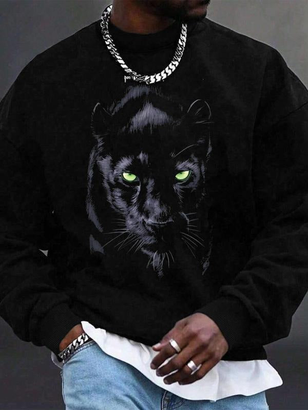 Regular Fit Animal Print Casual Soft Comfy Long Sleeve Crew Neck Spring & Fall Top Daily T-Shirts, Hoodie, Sweatshirt