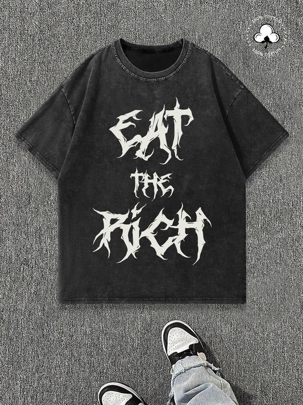 Men's Regular Fit Thermal Wash Graphic Tee, Casual Short Sleeve Round Neck T-shirt for Summer, Fashion Men's Top for...