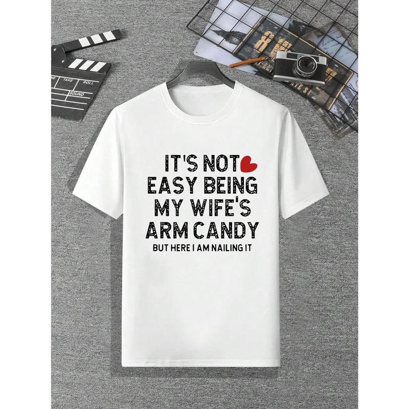 Men's Round Neck Short Sleeve T-Shirt With Slogan Print Made in USA Hoodie Sweatshirt | PrintMintTees.com
