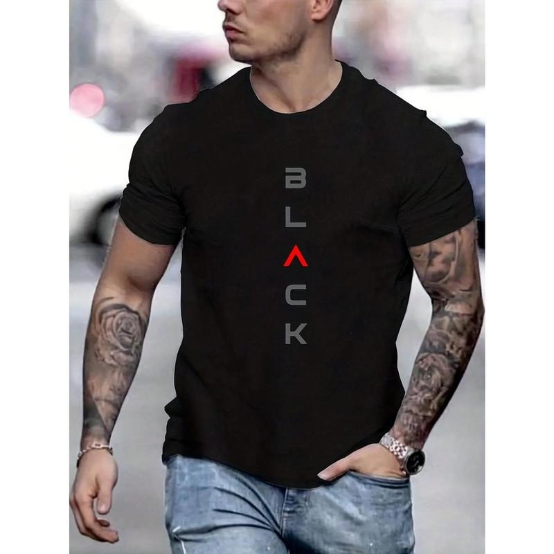 Men's Short Sleeve T-Shirt With Letter Print And Round Neckline Made in USA Hoodie Sweatshirt | PrintMintTees.com