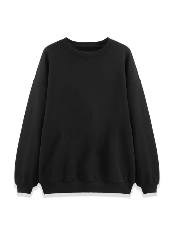 Men's Solid Color Crew Neck Sweatshirt, Regular Fit Casual Fashion Long Sleeve Pullover for Fall & Winter, Men's Clothes...