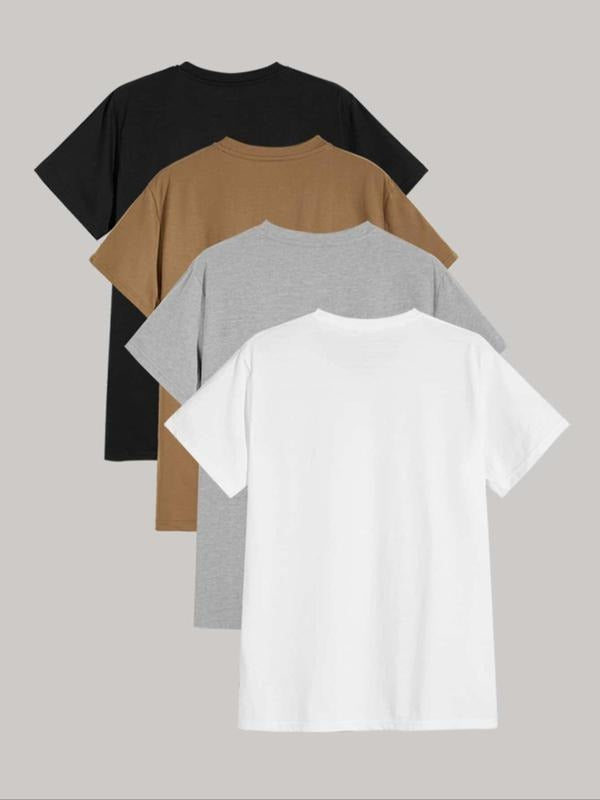 Men's Solid Color Short Sleeve Tee, Casual Basic Crew Neck T-Shirt for Daily Wear, Men's Top for All Seasons Hoodie...